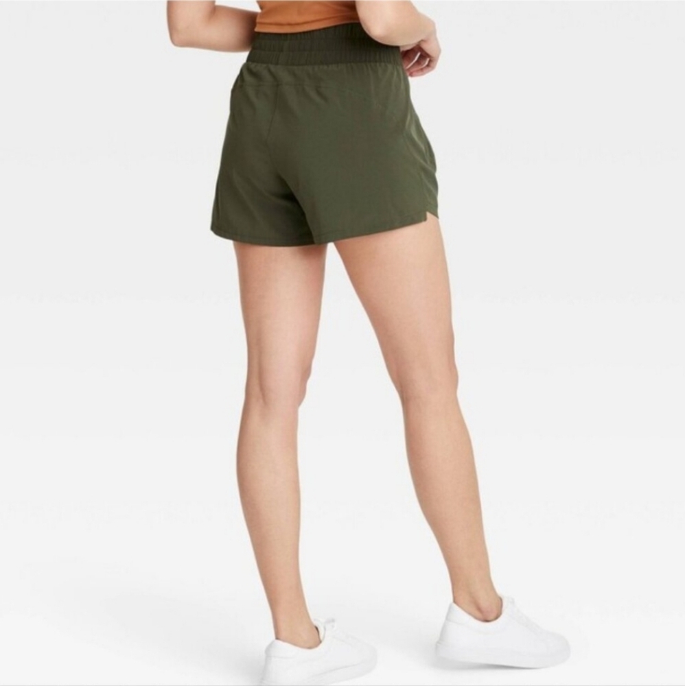 all in motion Olive Green Athletic Shorts with Drawstring Waist - Picture 3 of 6